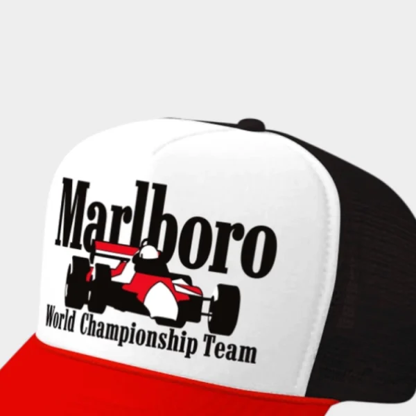 Racing Team Hat White X Black X Red (2)